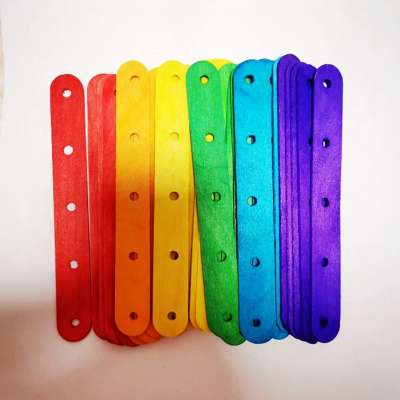 New Hot-Sale Factory supply wooden craft sticks with holes for DIY 6"