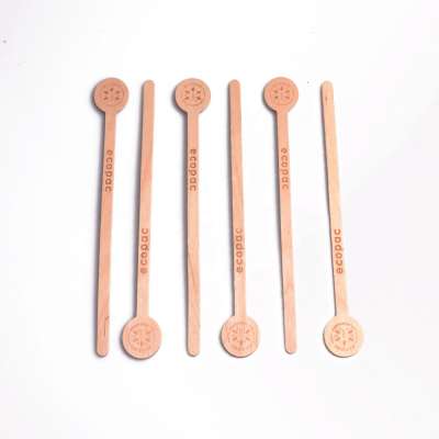 Personal custom-made logo coffee stirrer made of Wood